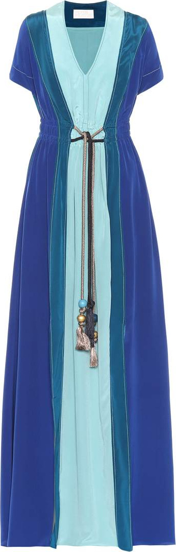 Peter Pilotto Colorblocked silk gown