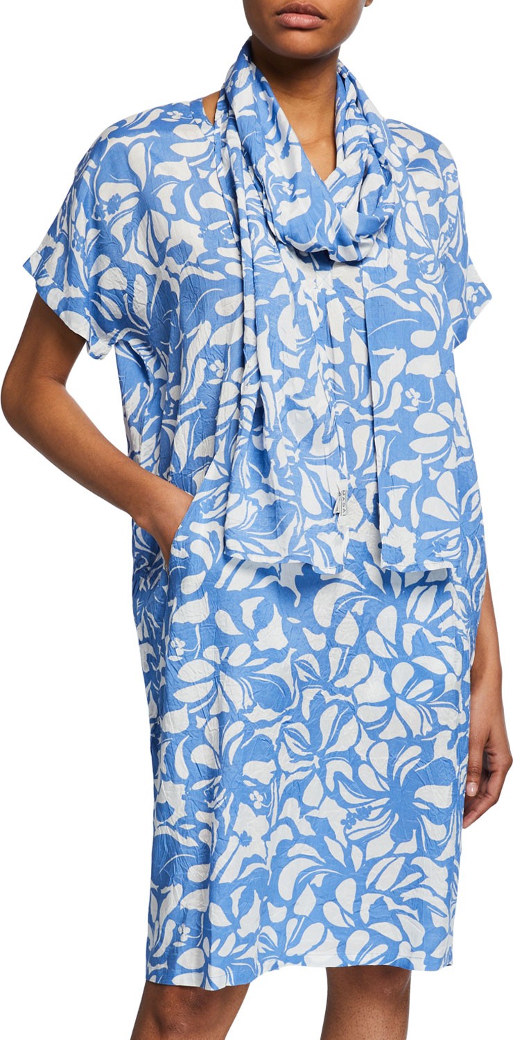 Masai Along Antic Greek Printed Shantung Scarf