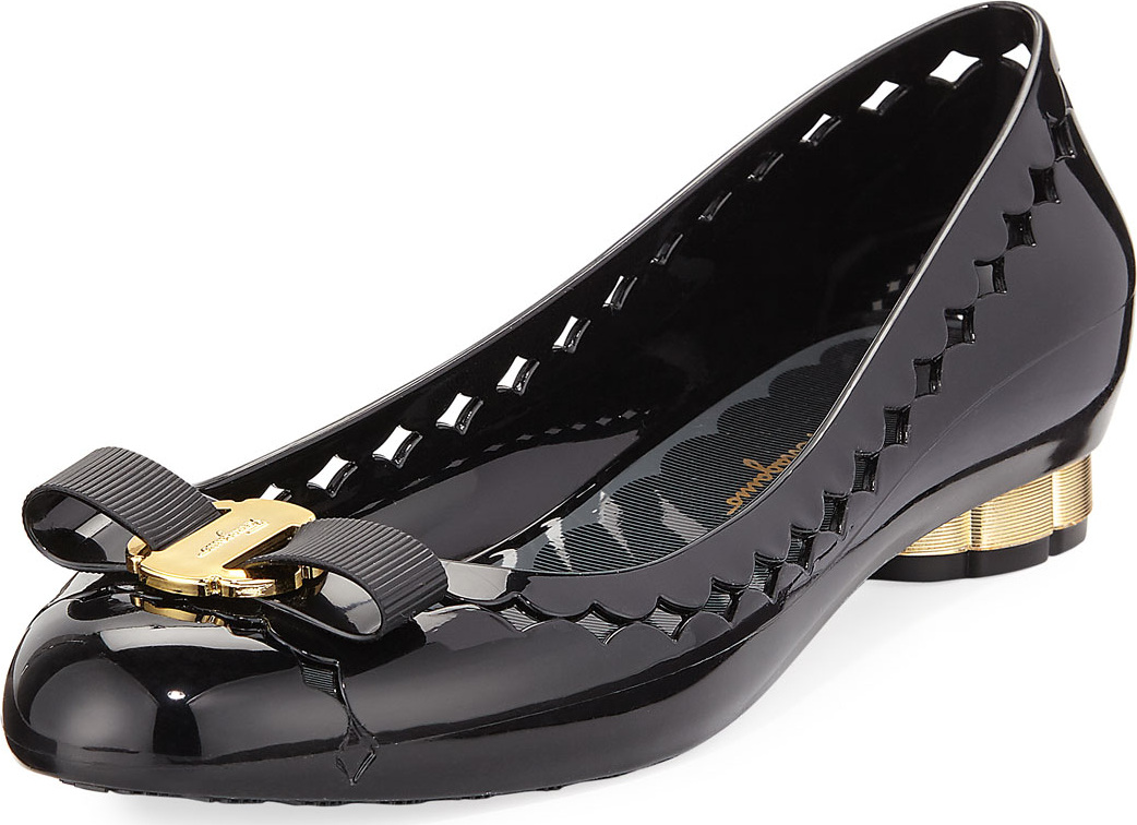 Salvatore Ferragamo Jelly Cutout Vara Bow Flat