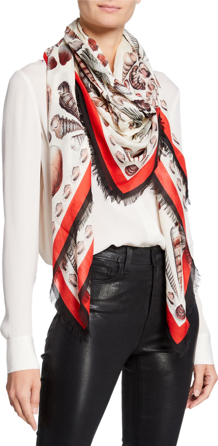 Alexander McQueen Deep Sea Fringe Shawl