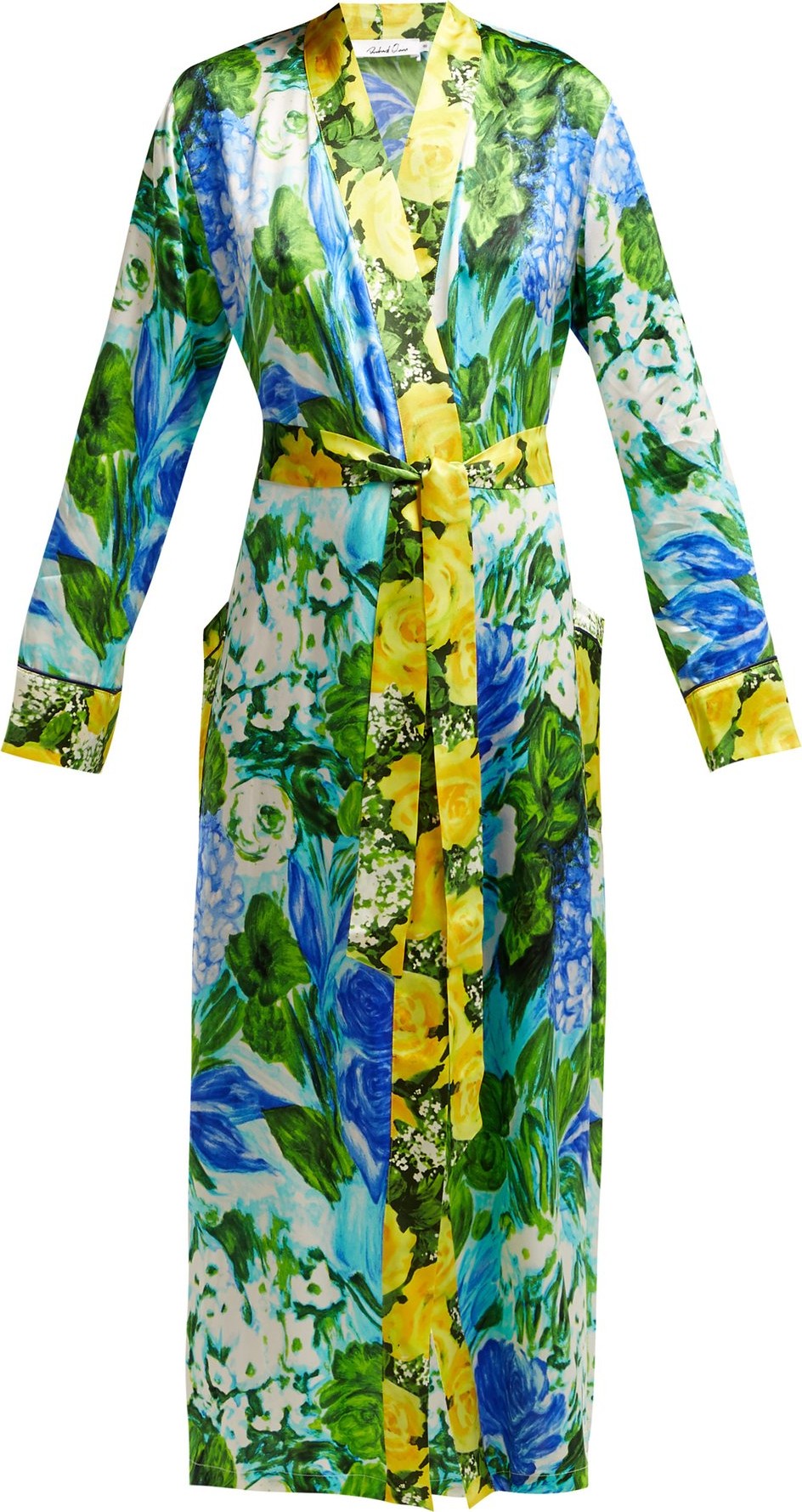 Richard Quinn Watercolour-print silk-satin robe