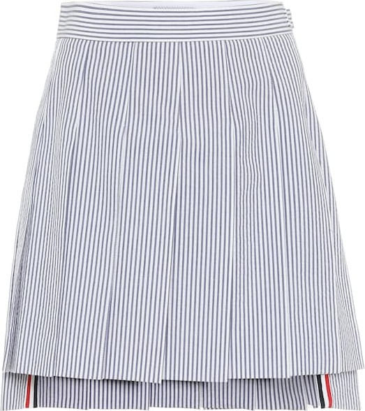 Thom Browne Striped high-rise cotton skirt