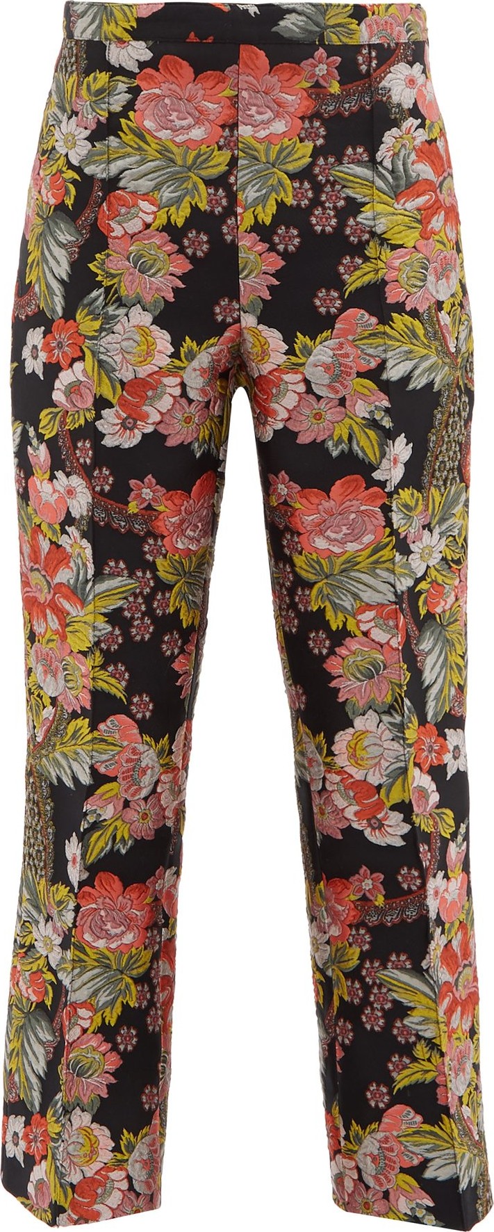 Andrew Gn Kick-flare floral-brocade trousers