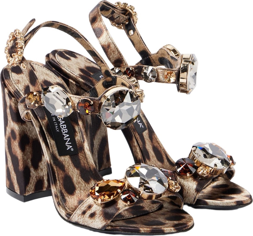 Dolce & Gabbana - Keira 105 leopard-print satin sandals Dolce & Gabbana - Keira 105 leopard-print satin sandals
