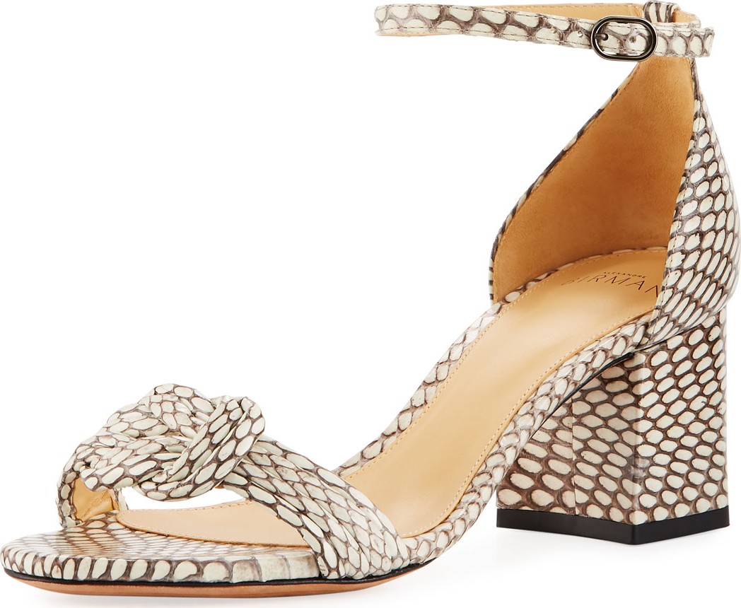 Alexandre Birman Malica Knot Snakeskin Sandals