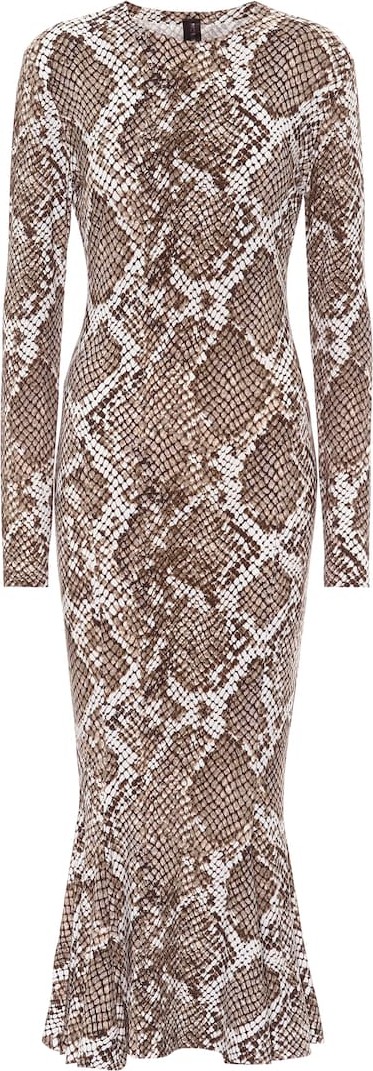 Norma Kamali Snake-print jersey dress
