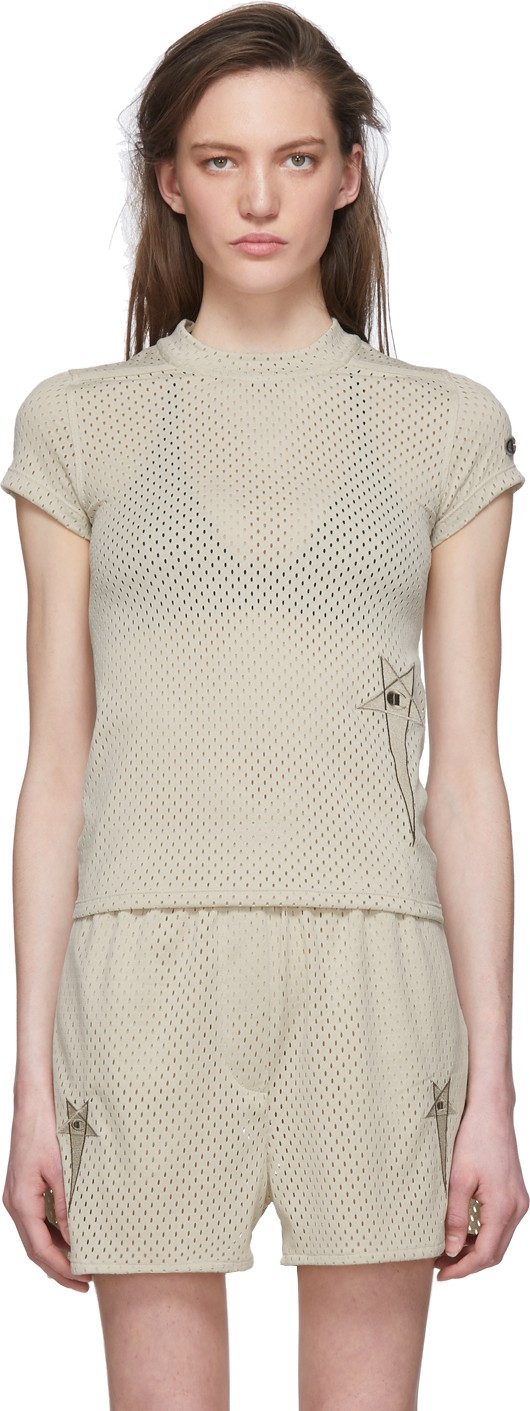 Rick Owens Grey Champion Edition Mesh Small Level T-Shirt