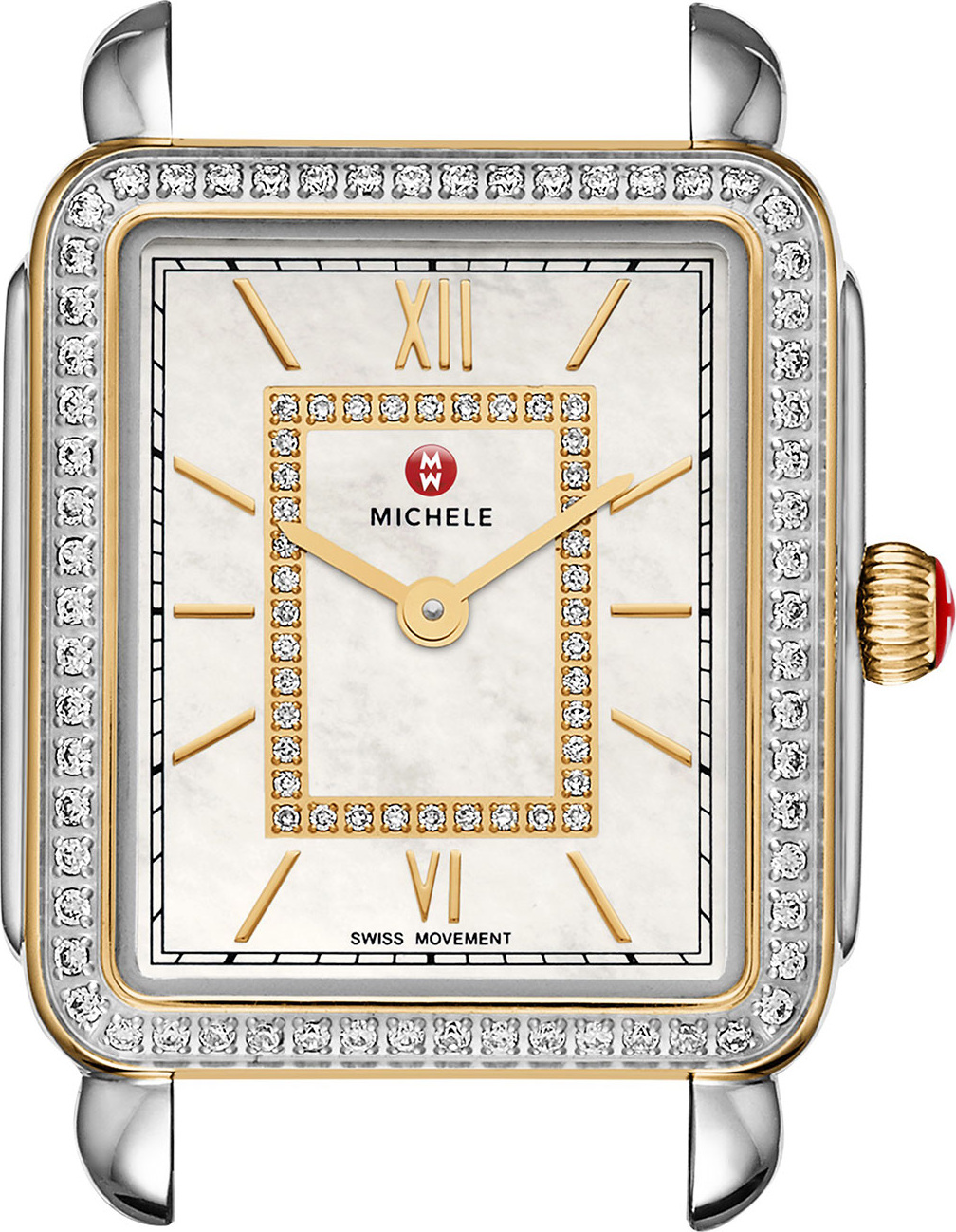 MICHELE 18mm Deco II Diamond Watch Head, Two-Tone