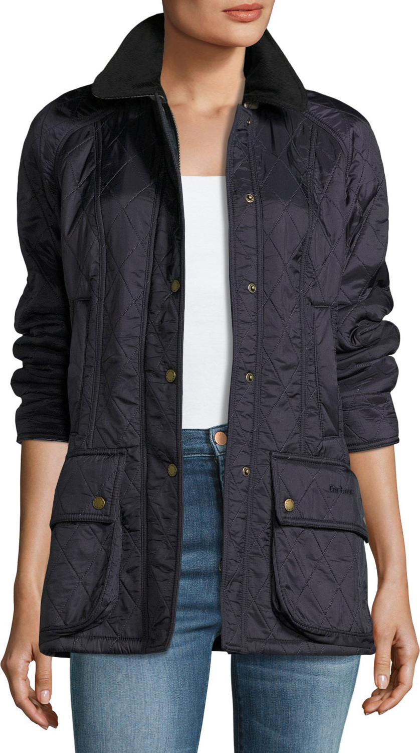 Barbour Beadnell Diamond Polar-Quilt Jacket, Navy
