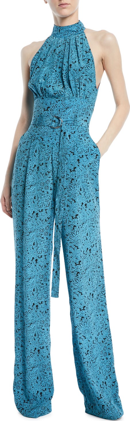 DIANE von FURSTENBERG Halter Belted Jumpsuit