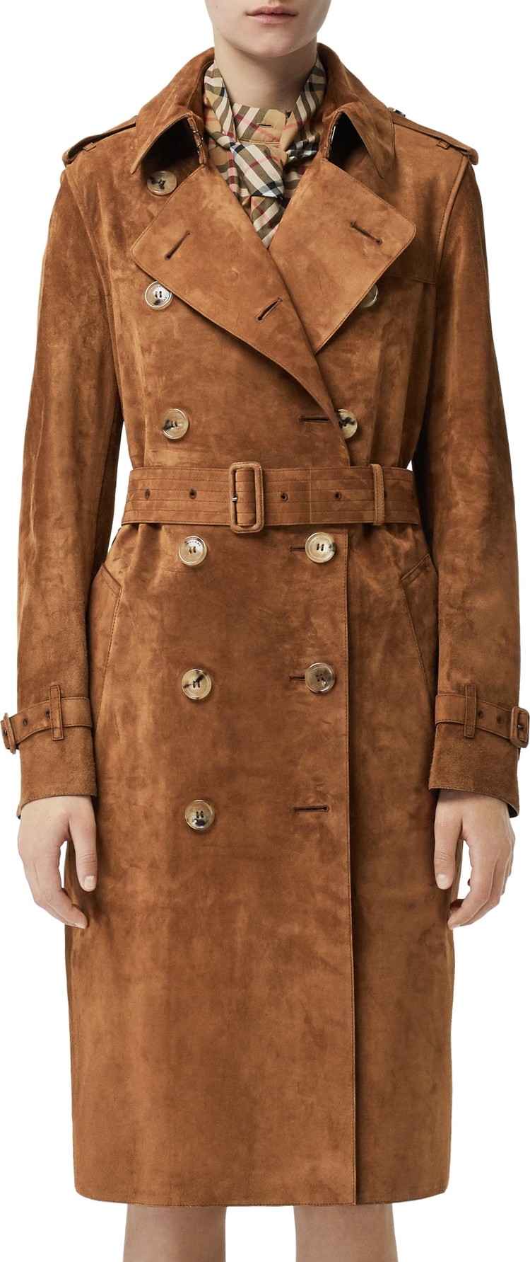 Burberry London England Haddington Suede Trench Coat