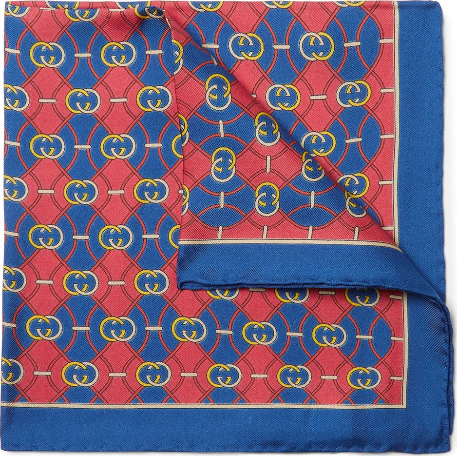 Gucci Printed Silk-Twill Pocket Square