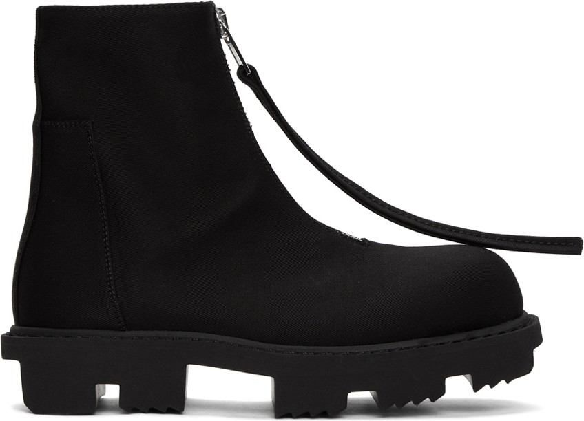 Rick Owens DRKSHDW Black Megatooth Zip Boots