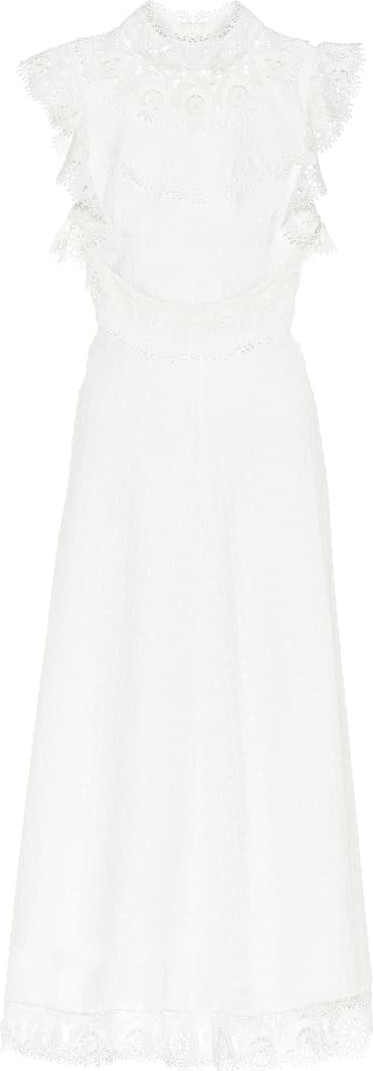 Zimmermann Peggy linen and cotton midi dress