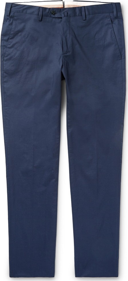 Loro Piana Navy Slim-Fit Stretch-Cotton Twill Trousers