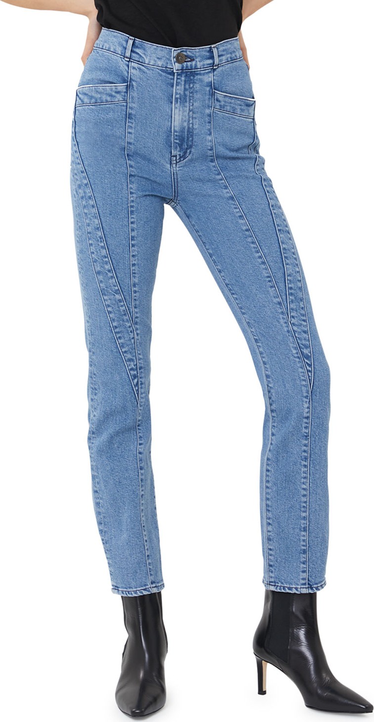 3X1 W4 Paneled High-Rise Straight-Leg Jeans