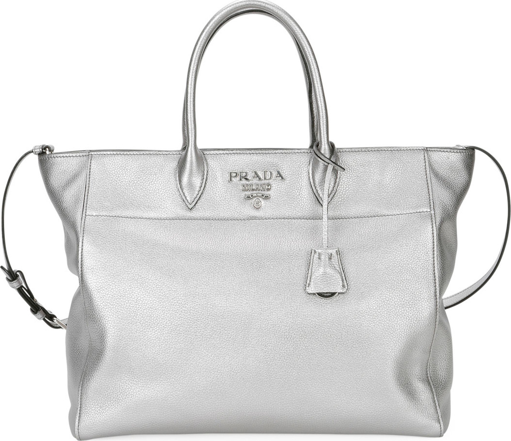 Prada Large Metallic Daino Tote Bag