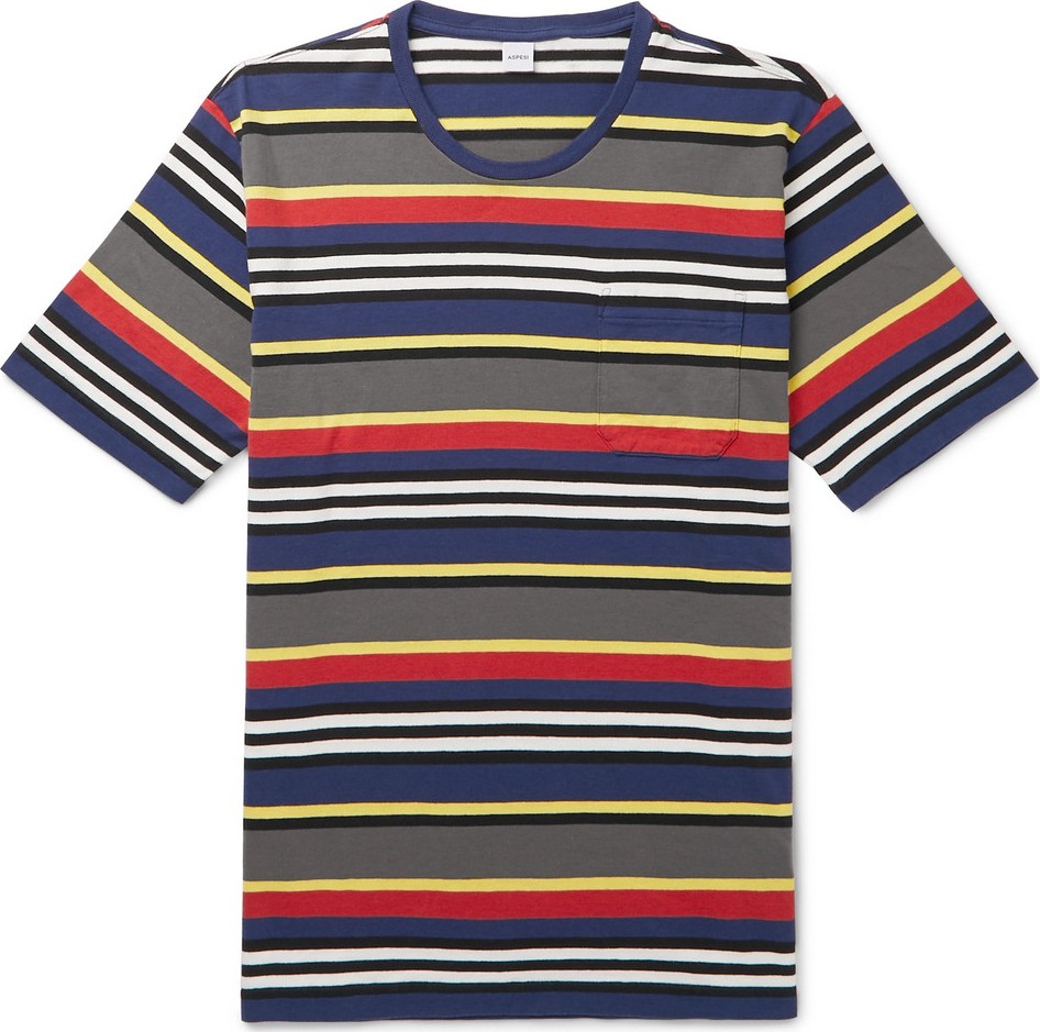 Aspesi Slim-Fit Striped Cotton-Jersey T-Shirt