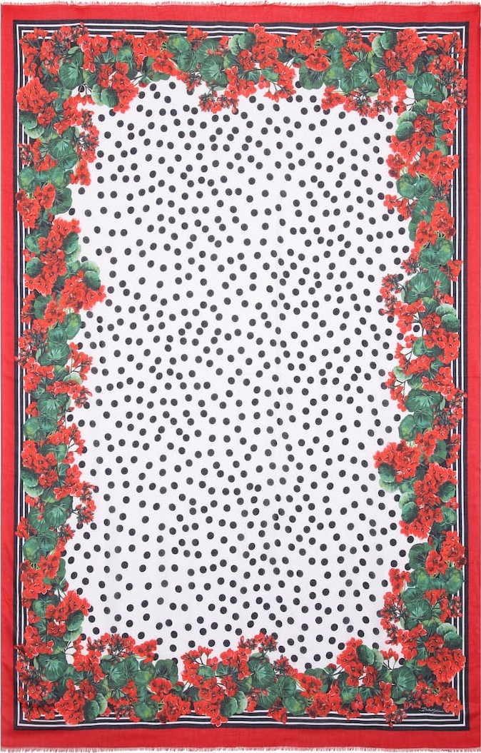 Dolce & Gabbana Printed cashmere-blend scarf