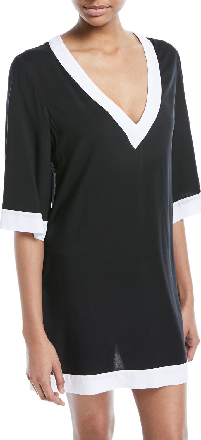 JETS by Jessika Allen Classique V-Neck Kaftan Coverup