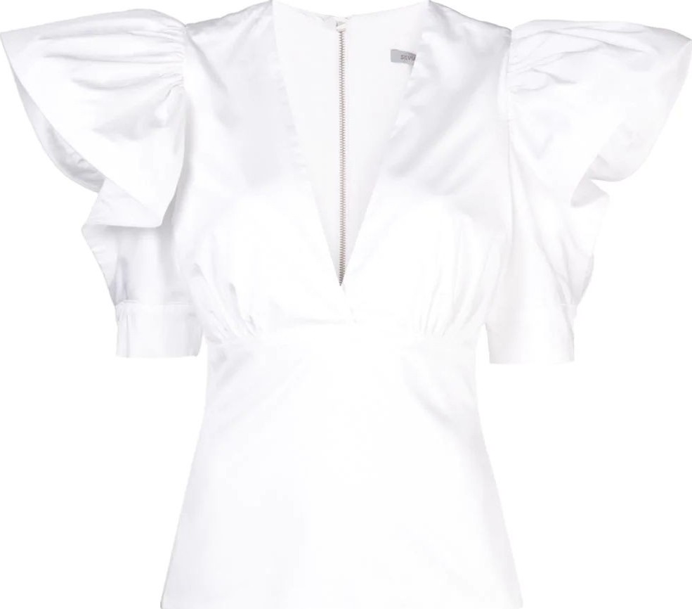 Silvia Tcherassi structured frill sleeve blouse