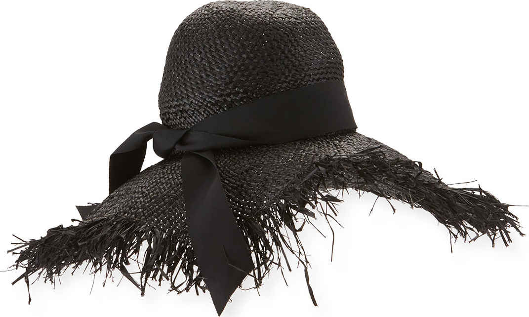 Gigi Burris Éte Raffia Sun Hat, Black