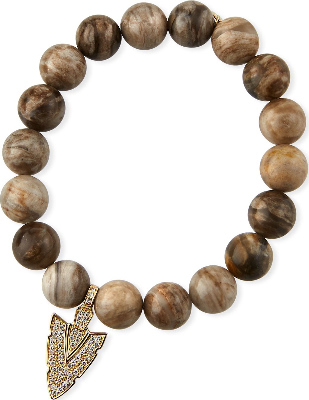 Sydney Evan 14k Diamond Arrowhead & Jasper Bracelet