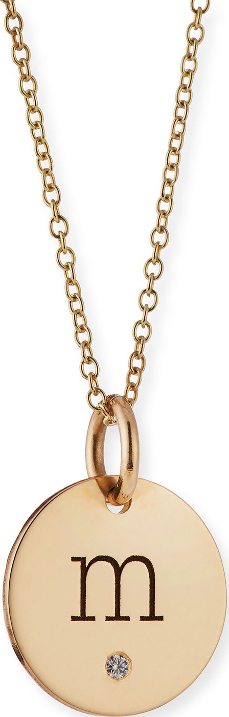Zoe Chicco Personalized Name Disc Pendant Necklace with Diamond