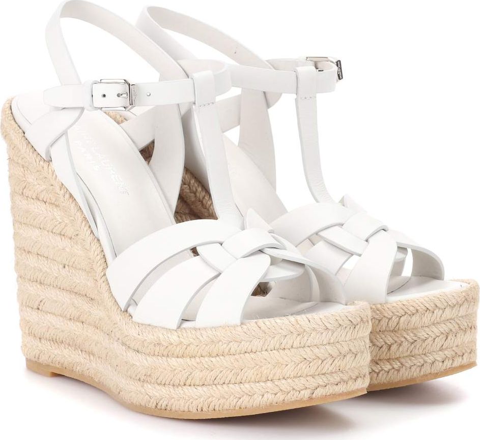 Saint Laurent Leather espadrille wedge sandals