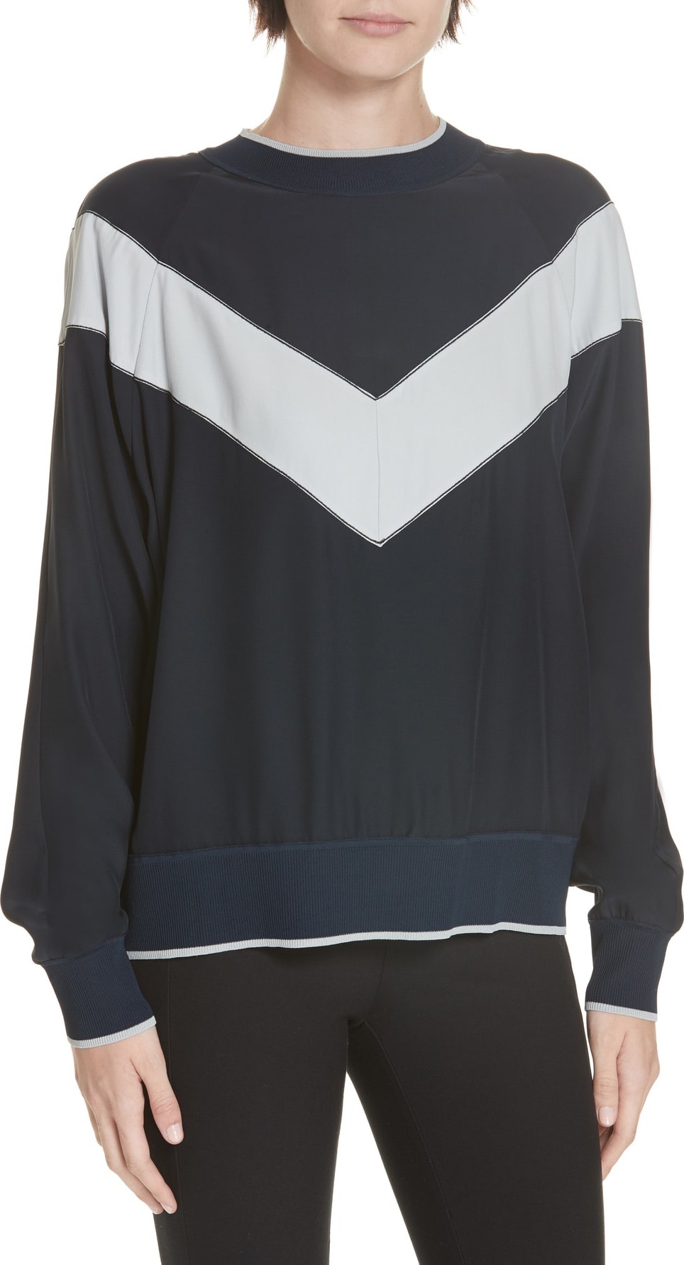 Rag & Bone Hannah Chevron Silk Top