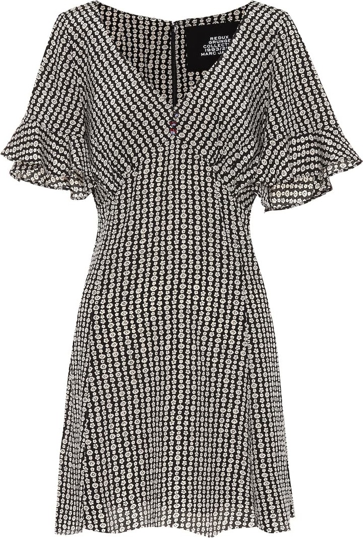 MARC JACOBS Floral silk crêpe minidress
