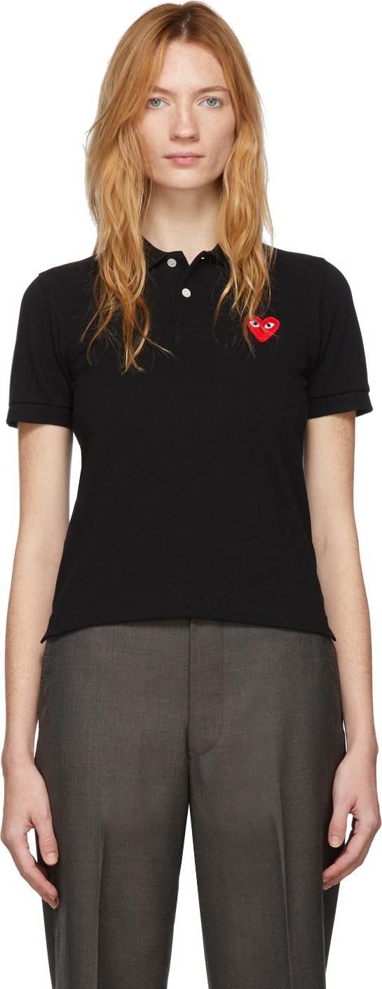 Comme Des Garcons PLAY Black Heart Patch Polo