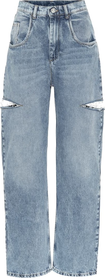 Maison Margiela Cut-out high-rise wide-leg jeans