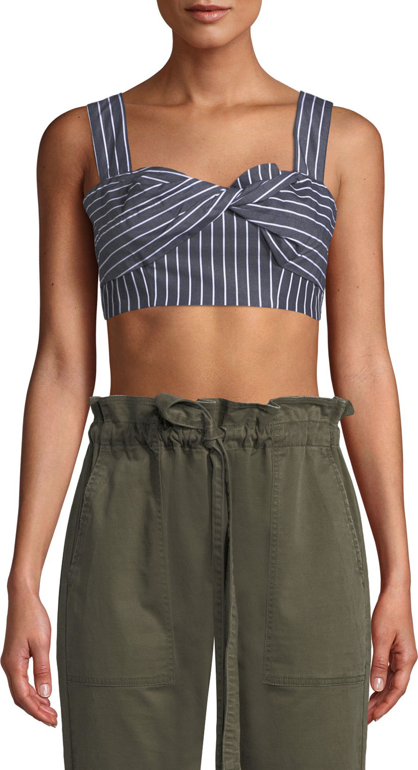 Current/Elliott The Jac Striped Twist-Front Bralette