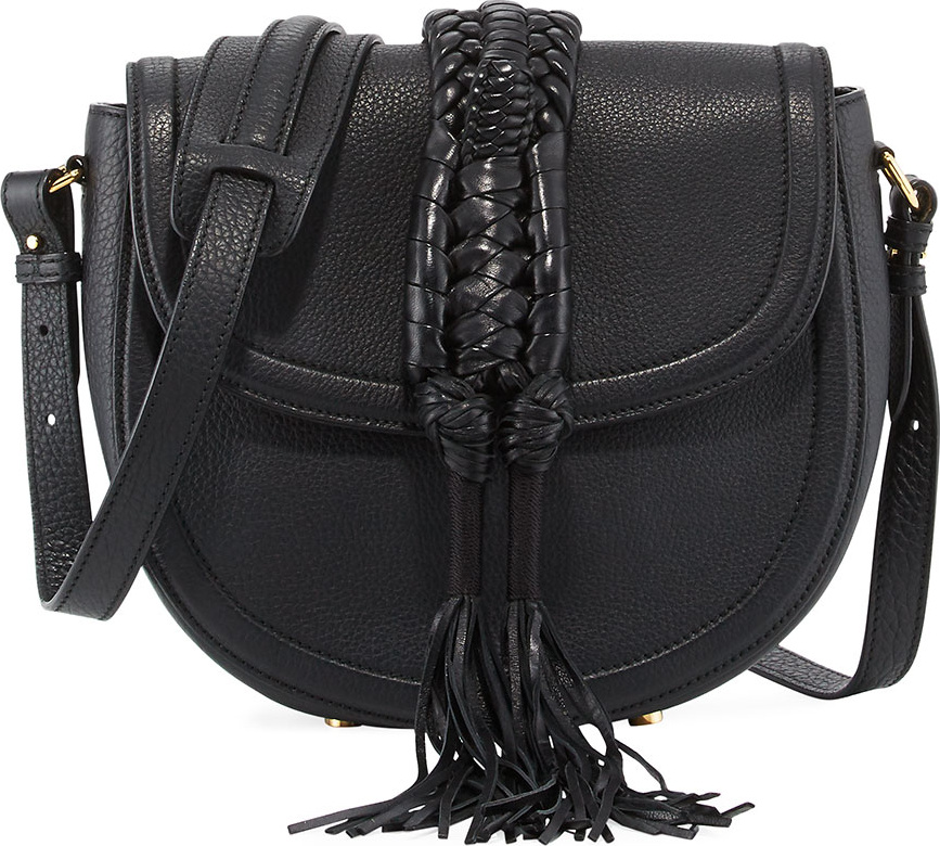 Altuzarra Ghianda Small Knot Saddle Bag, Black