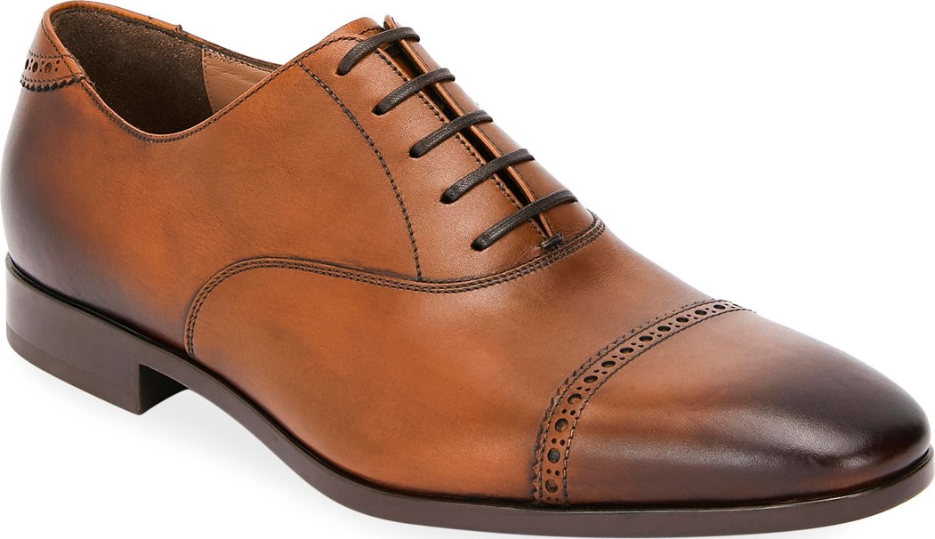 Salvatore Ferragamo Men's Boston Leather Lace-Up Dress Oxford