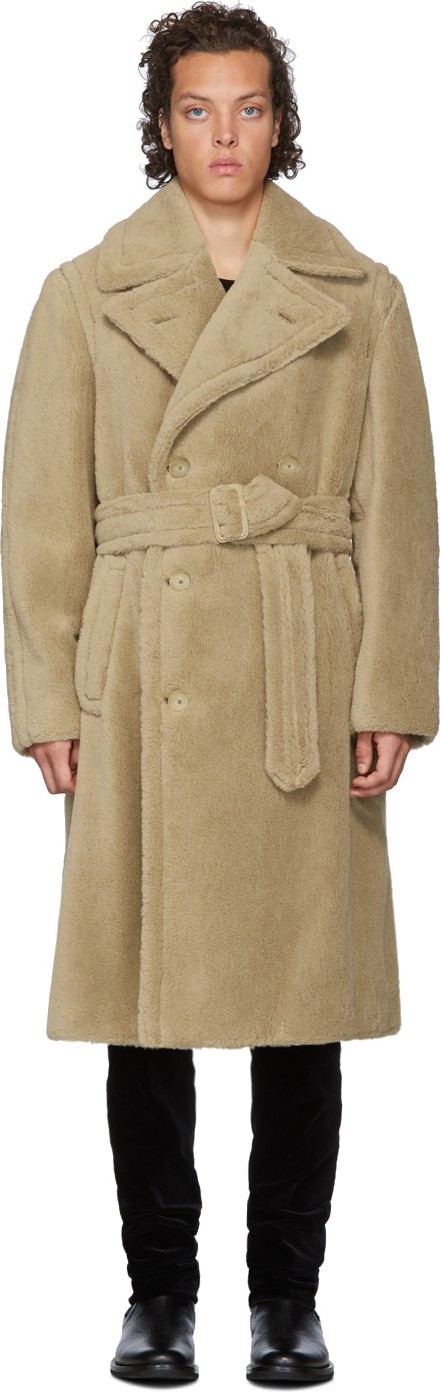 Ralph Lauren Purple Label Tan Alpaca-Blend Cuddle Coat