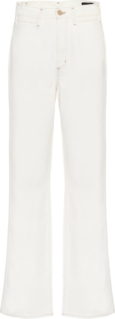 GOLDSIGN High-rise cropped wide-leg jeans