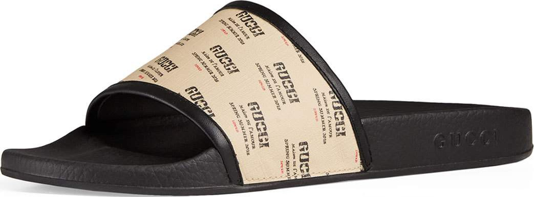 Gucci Pursuit Invite-Print Slide Sandal