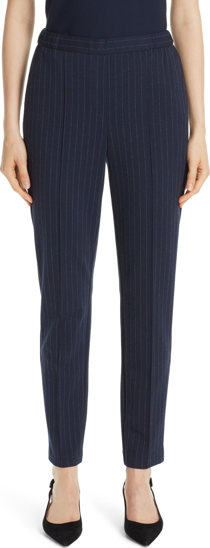 St. John Pinstripe Double Face Jersey Pants