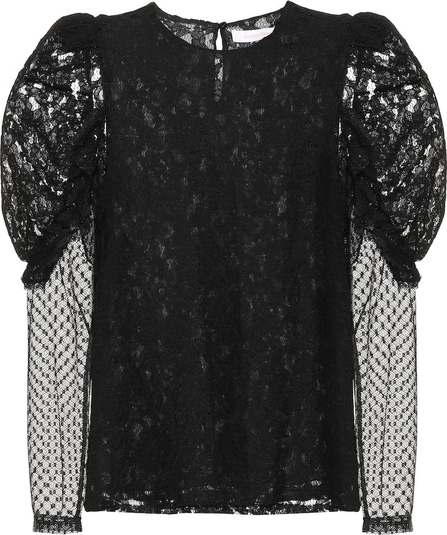 See By Chloé Lace and cotton-blend top