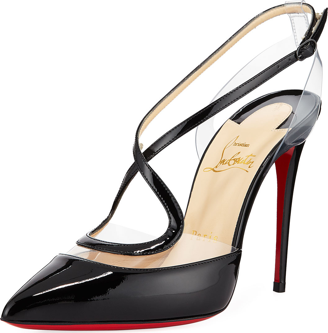 Christian Louboutin Cupidetta Leather and PVC Red Sole Pump