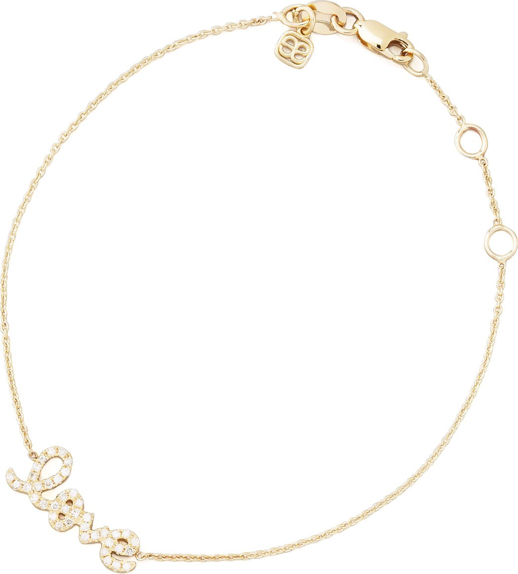 Sydney Evan Small Yellow Gold Diamond Love Bracelet