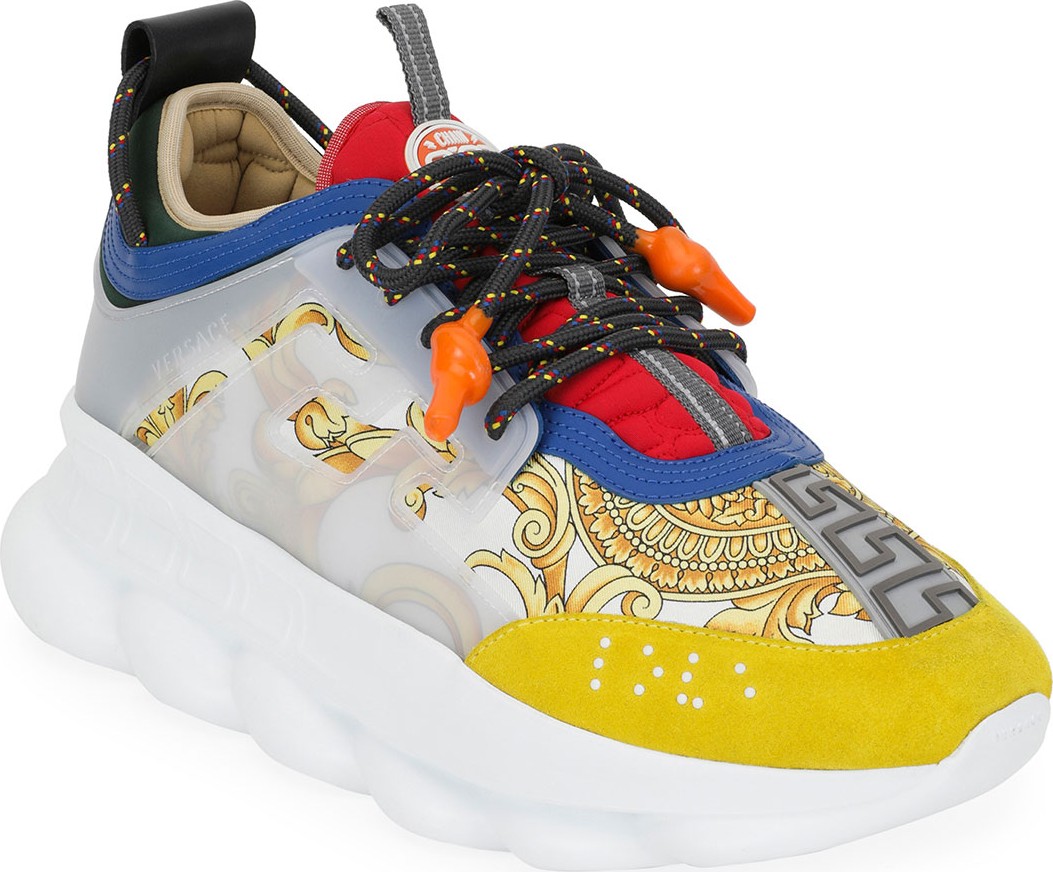 Versace Men's Chain Reaction Tribute Sneakers Versace Men's Chain Reaction Tribute Sneakers