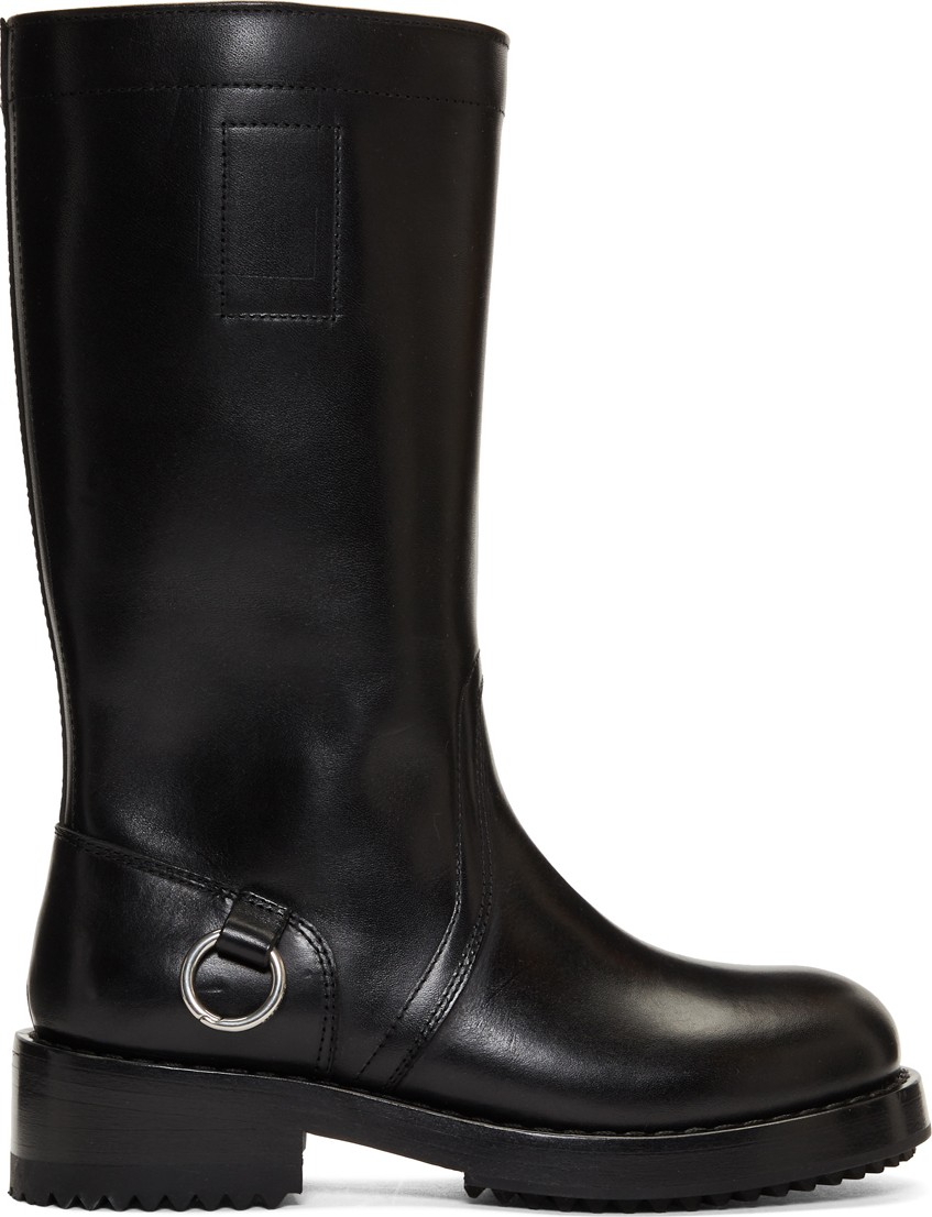 Raf Simons Black Piercing Tall Boots