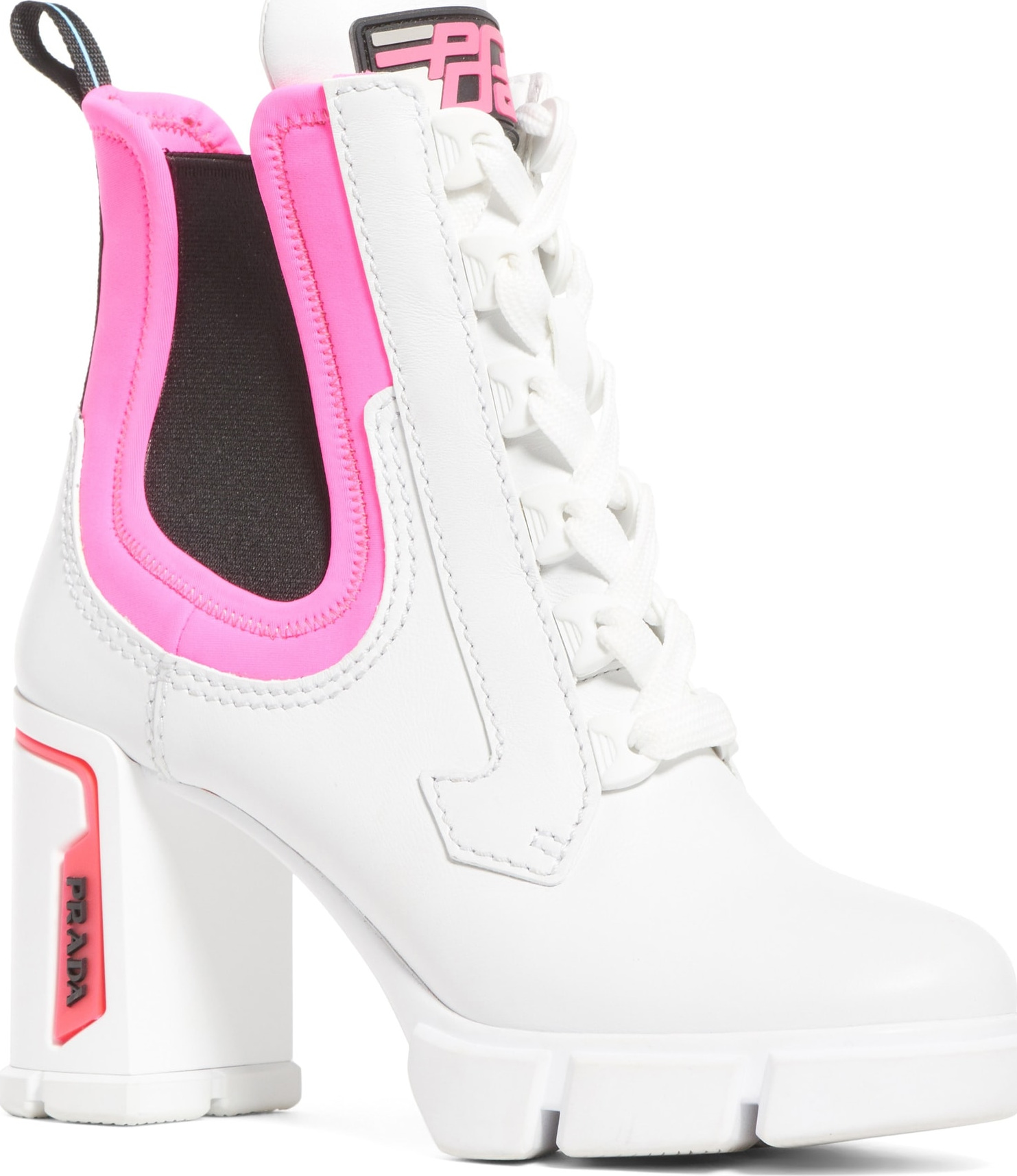 Prada Colorblock Lace-Up Boot