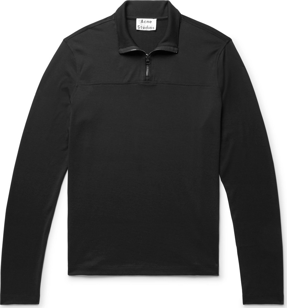 Acne Studios Evias Cotton-Jersey Half-Zip Shirt