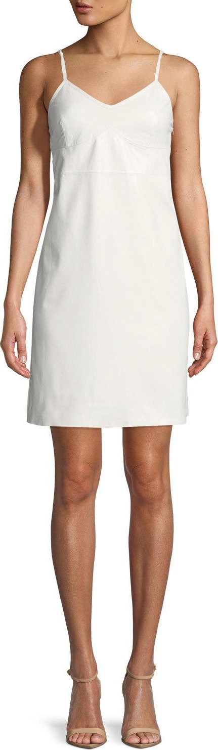 Helmut Lang Calf Leather Mini Slip Dress