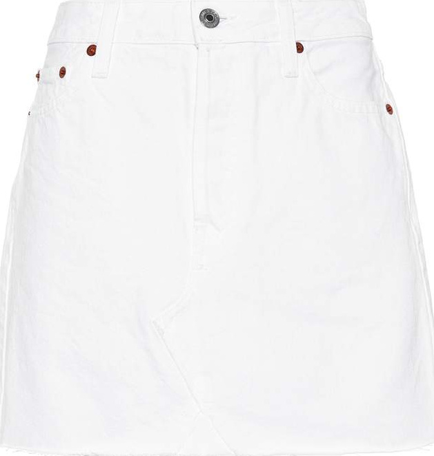 RE/DONE Frayed denim skirt