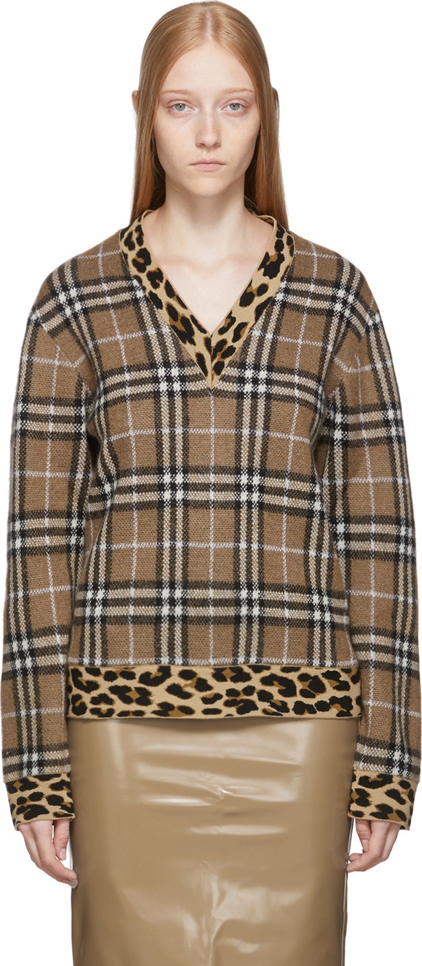 Burberry London England Beige Ohau V-Neck Sweater